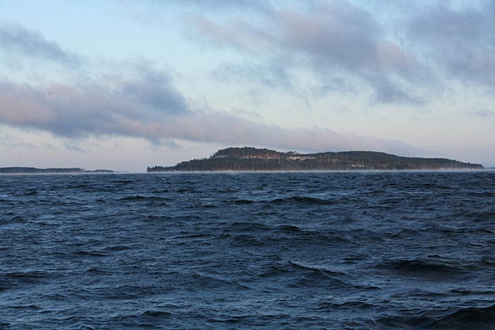 Sininen aamun maisema